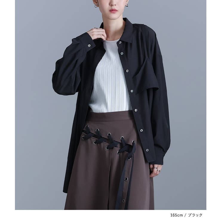 kOhAKUレイヤード風アシンメトリーシャツ | osharewalker | 詳細画像11 