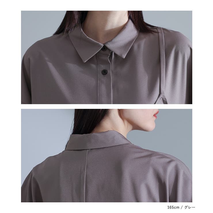 COLUMN♡アシンメトリーシャツ　超美品 アシンメトリー モノクロ ビッグカラー コントラスト シャツ