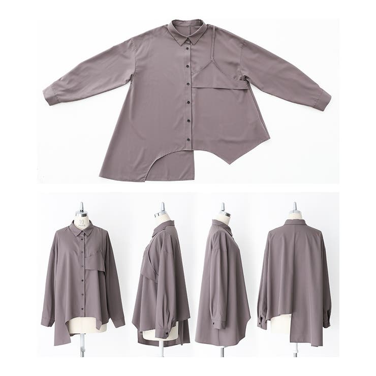 kOhAKUレイヤード風アシンメトリーシャツ | osharewalker | 詳細画像16 