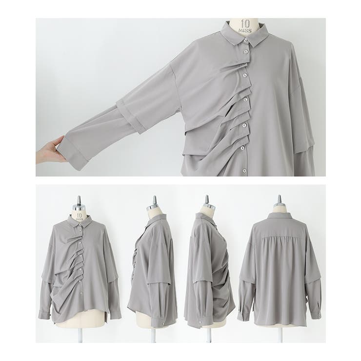 kOhAKU2wayスリーブドレープシャツ | osharewalker | 詳細画像16 