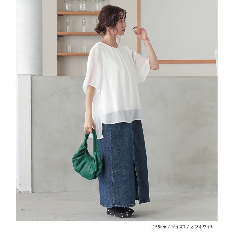 n'OrLABELバックプリーツインナー付きブラウス | osharewalker | 詳細画像9 