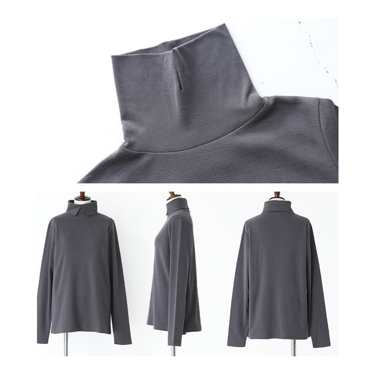 n'OrLABEL吸湿発熱シャツ襟ハイネックカットソー | osharewalker | 詳細画像18 