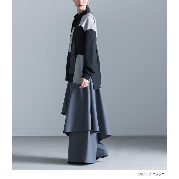 kOhAKU配色パッチワークシャツ | osharewalker | 詳細画像5 