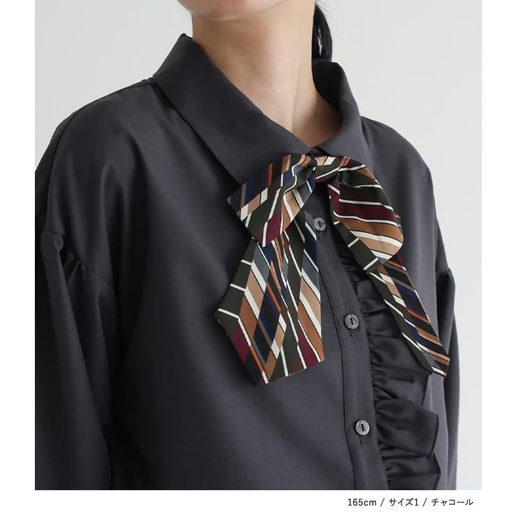 somari imaginationリボンタイ付きフリルブラウス | osharewalker | 詳細画像10 