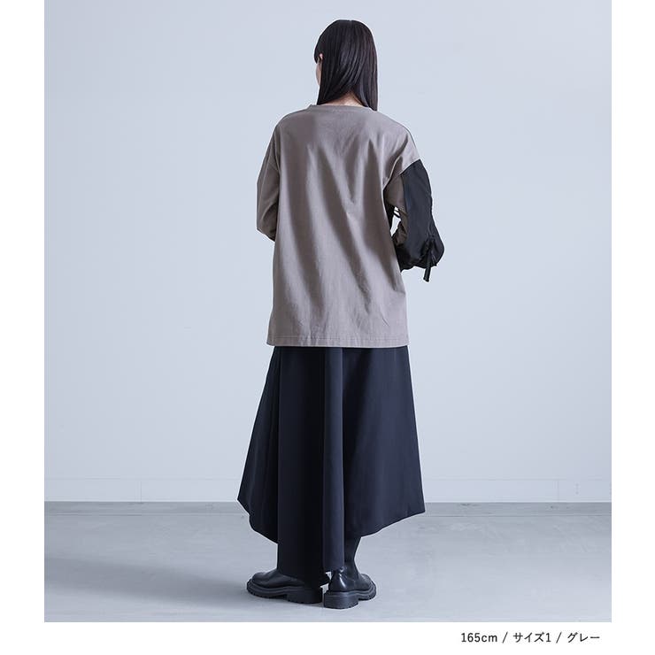 kOhAKU異素材ギャザーカットソー | osharewalker | 詳細画像8 
