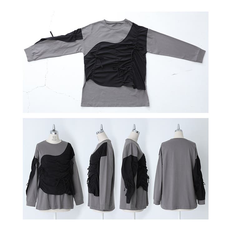 kOhAKU異素材ギャザーカットソー | osharewalker | 詳細画像15 