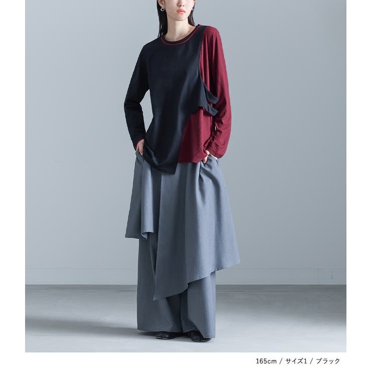 kOhAKU配色レイヤードライクカットソー | osharewalker | 詳細画像2 