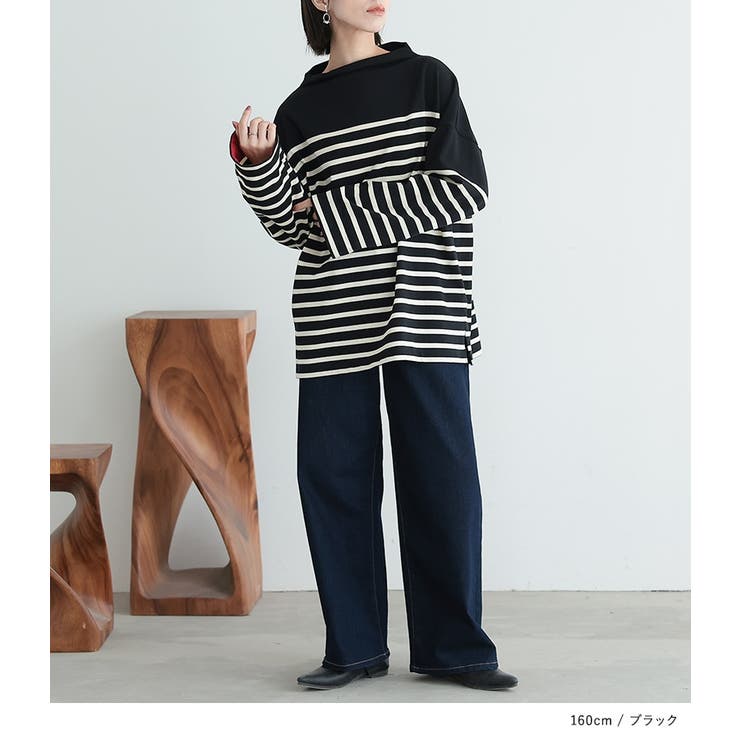 n'OrLABELボトルネックパネルボーダーカットソー | osharewalker | 詳細画像11 