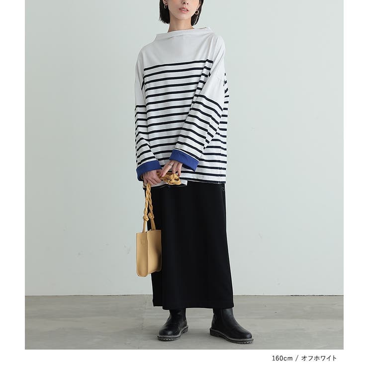 n'OrLABELボトルネックパネルボーダーカットソー | osharewalker | 詳細画像13 