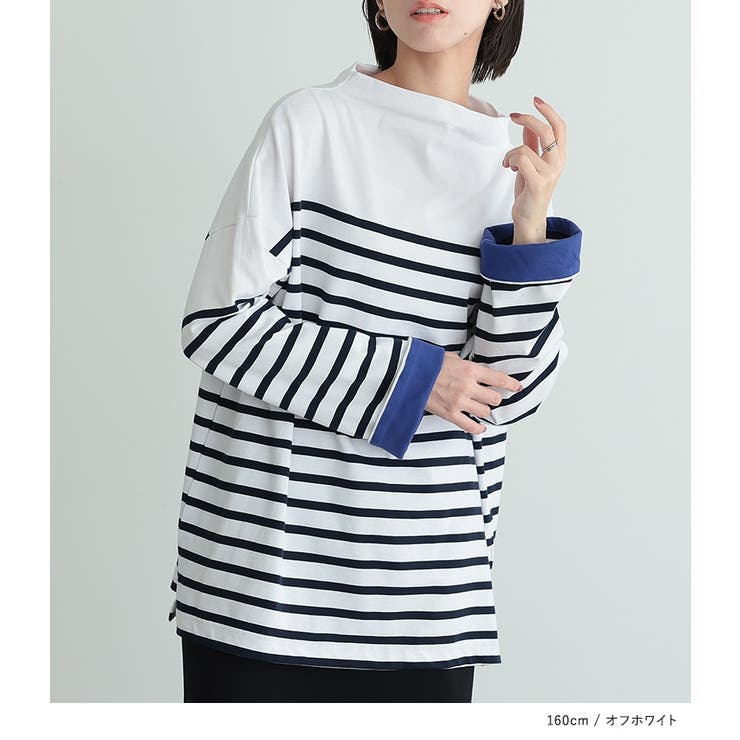 n'OrLABELボトルネックパネルボーダーカットソー | osharewalker | 詳細画像15 