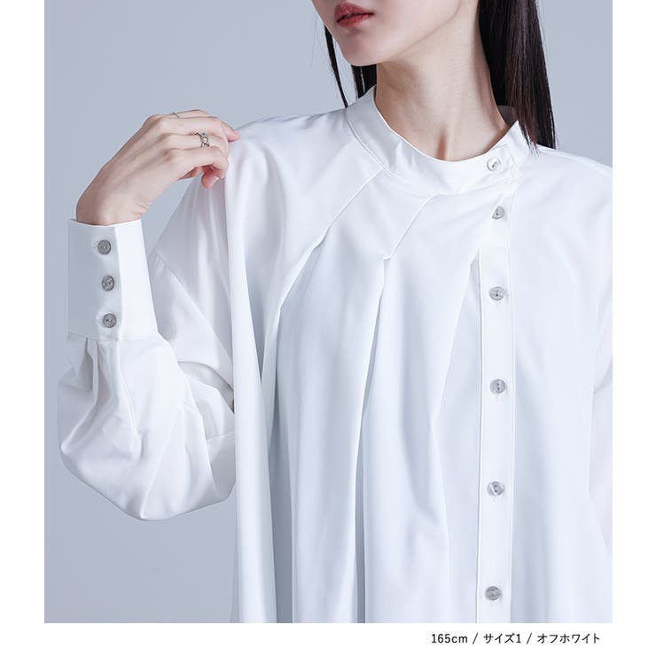 kOhAKUタックフレアシャツ | osharewalker | 詳細画像2 