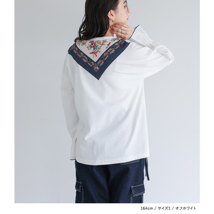 somari imaginationスカーフプリントカットソー | osharewalker | 詳細画像13 