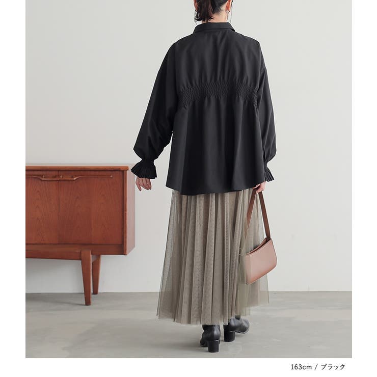 n'OrLABELボウタイ付きシャーリングプリーツブラウス | osharewalker | 詳細画像15 