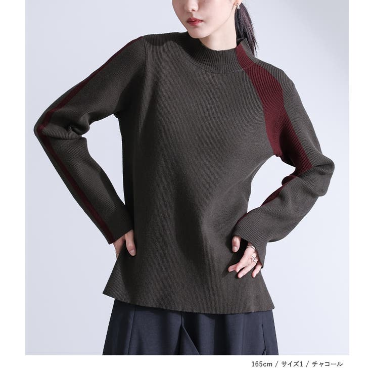 kOhAKU配色ラインリブニット  | osharewalker | 詳細画像3 