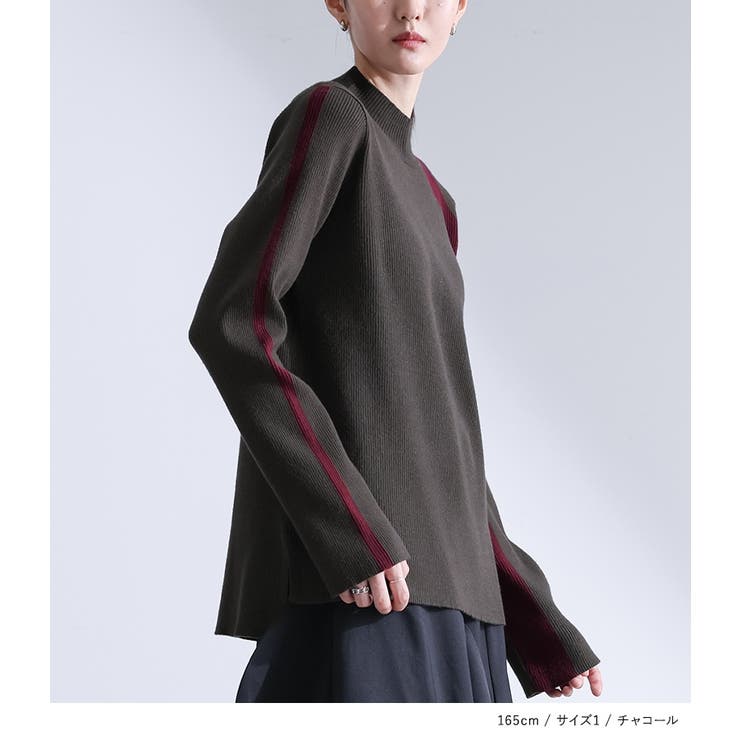 kOhAKU配色ラインリブニット  | osharewalker | 詳細画像4 