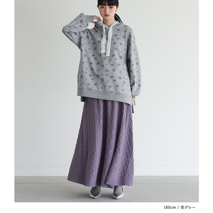 somari imagination花柄サーマルフードカットソー  | osharewalker | 詳細画像9 