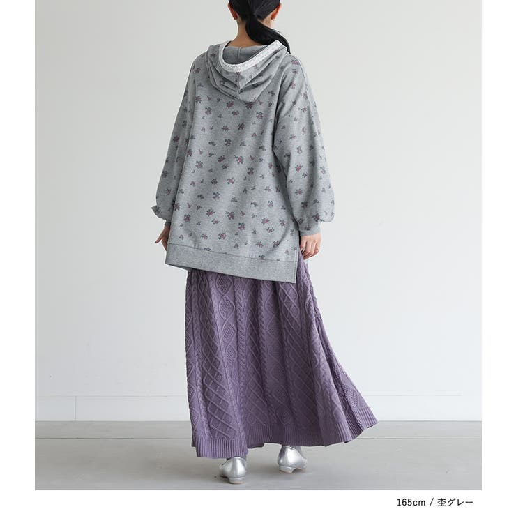 somari imagination花柄サーマルフードカットソー  | osharewalker | 詳細画像12 