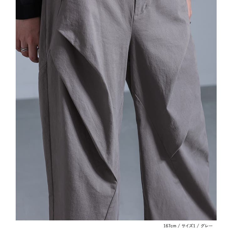 kOhAKUタックデザインワイドパンツ | osharewalker | 詳細画像3 