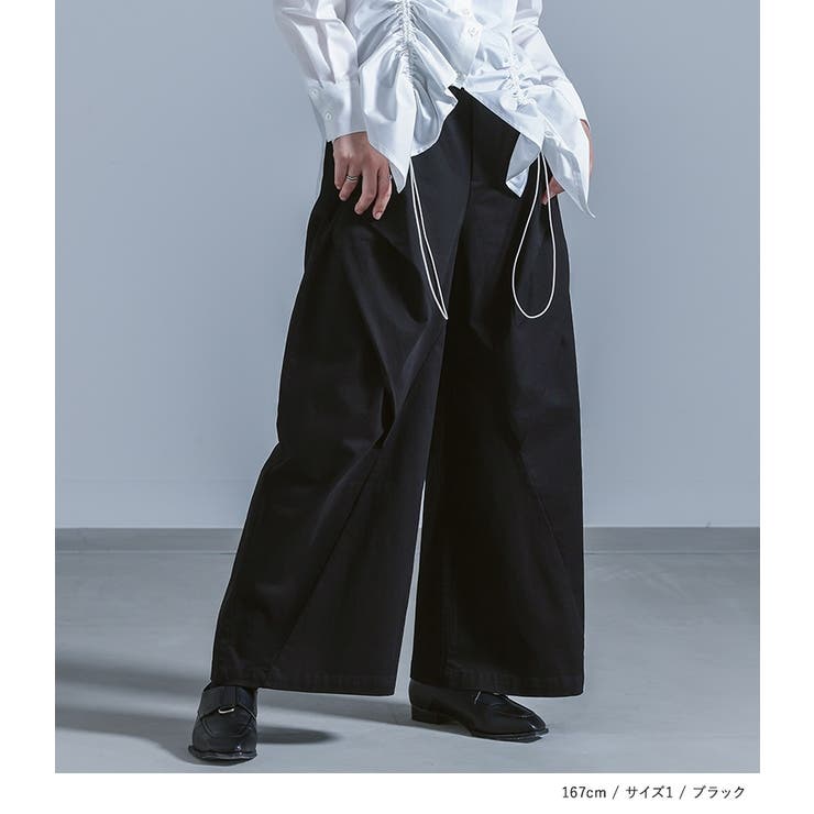 kOhAKUタックデザインワイドパンツ | osharewalker | 詳細画像10 