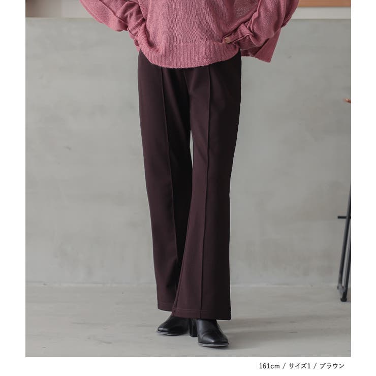 n'OrLABEL裏起毛カットジョーゼットフレアパンツ | osharewalker | 詳細画像6 