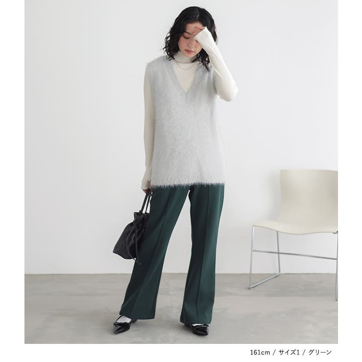 n'OrLABEL裏起毛カットジョーゼットフレアパンツ | osharewalker | 詳細画像9 