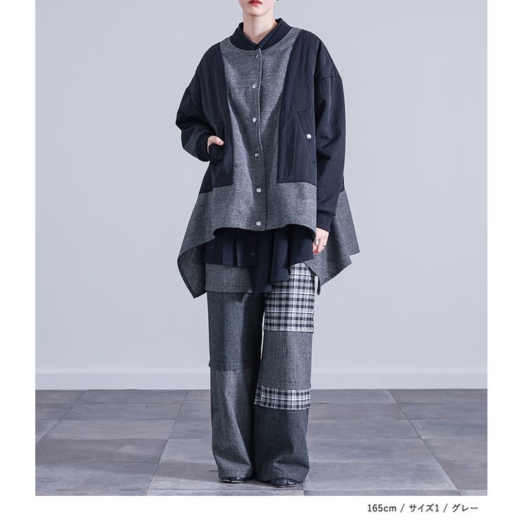 kOhAKUチェック切替ワイドパンツ  | osharewalker | 詳細画像4 