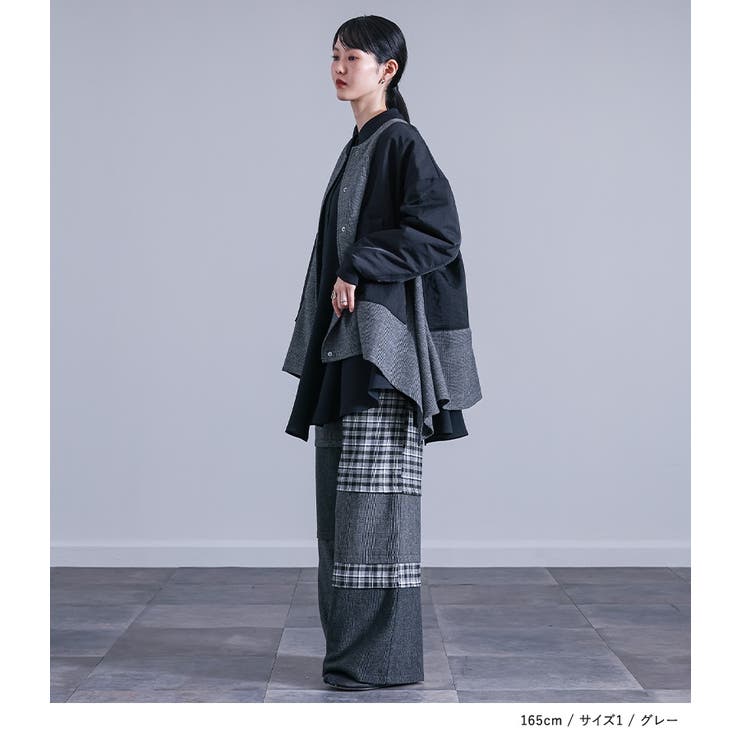 kOhAKUチェック切替ワイドパンツ  | osharewalker | 詳細画像5 