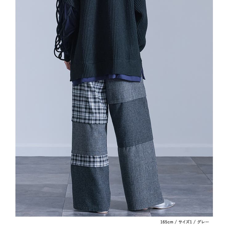 kOhAKUチェック切替ワイドパンツ  | osharewalker | 詳細画像9 
