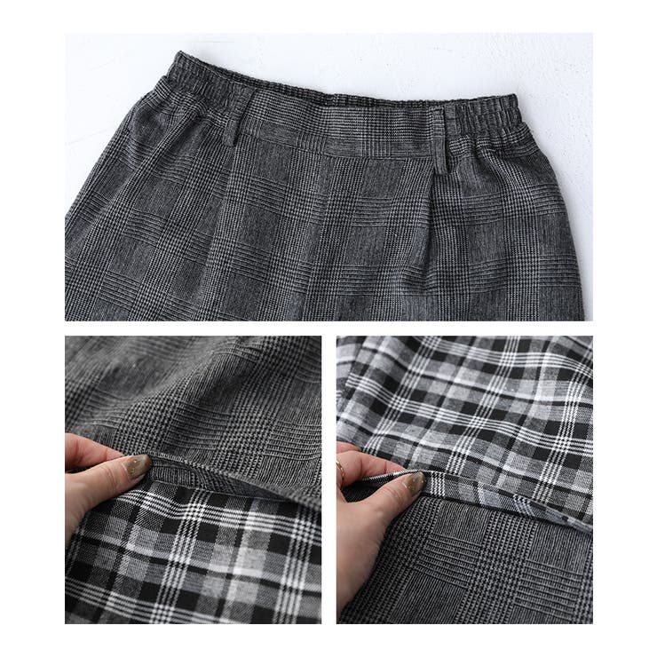 kOhAKUチェック切替ワイドパンツ  | osharewalker | 詳細画像16 