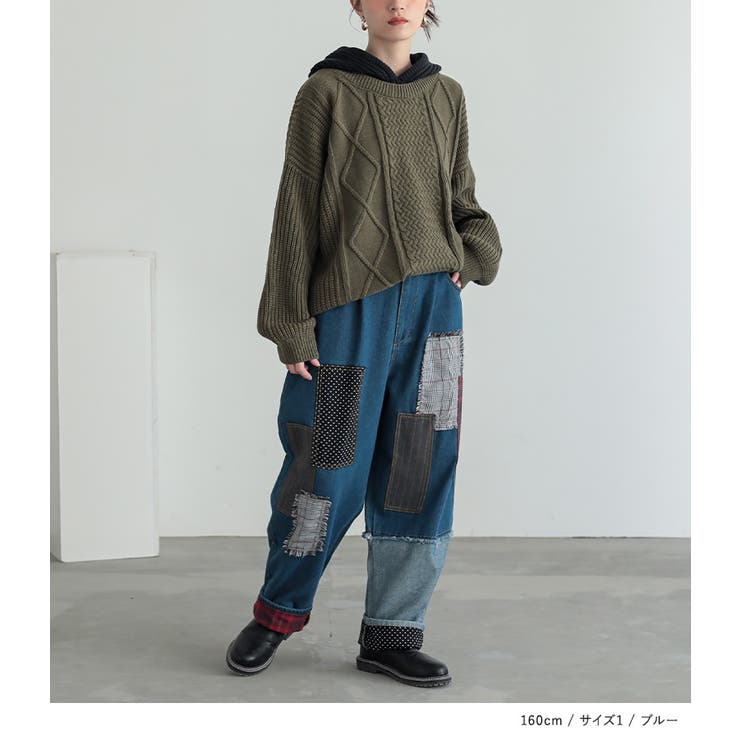 n'OrLABELパッチワークデニムパンツ  | osharewalker | 詳細画像11 