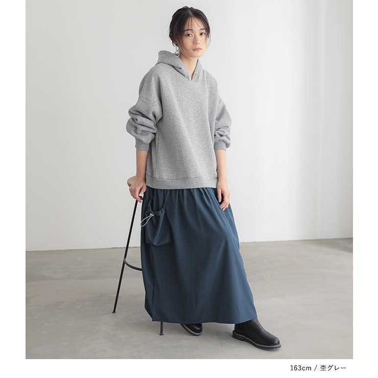 n'OrLABEL裏起毛異素材ドッキングフードワンピース  | osharewalker | 詳細画像6 