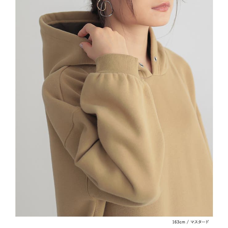 n'OrLABEL裏起毛異素材ドッキングフードワンピース  | osharewalker | 詳細画像16 