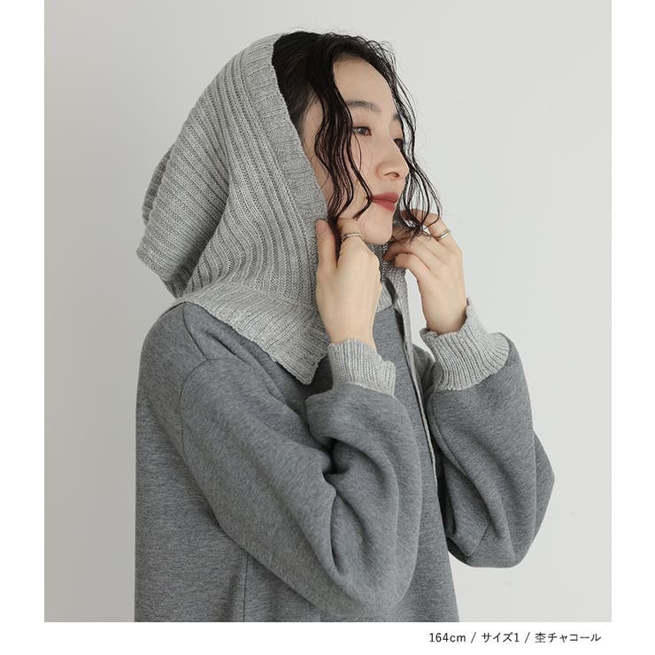 somari imagination裏起毛ニットフード付きワンピース | osharewalker | 詳細画像9 