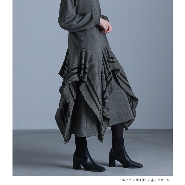 kOhAKUニットドッキング裏シャギーワンピース  | osharewalker | 詳細画像5 