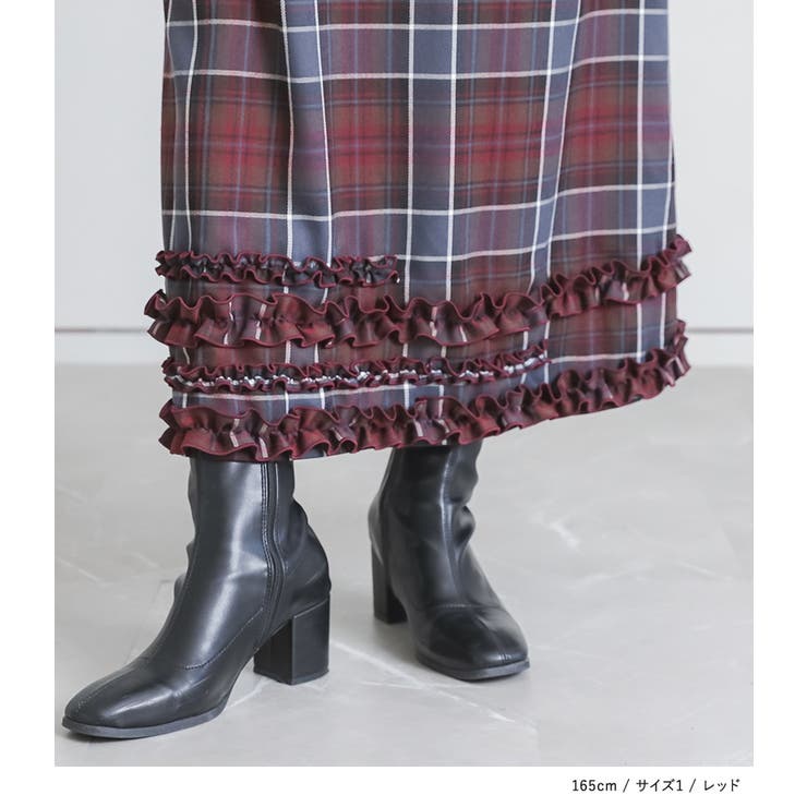 somari imaginationチェックフリルジャンパースカート  | osharewalker | 詳細画像3 