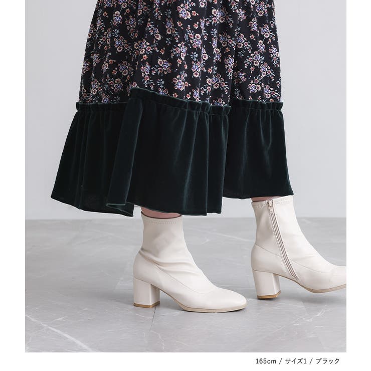 somari imaginationベロア切替花柄ティアードワンピース  | osharewalker | 詳細画像4 