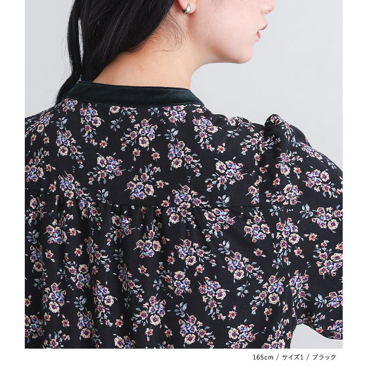 somari imaginationベロア切替花柄ティアードワンピース  | osharewalker | 詳細画像11 