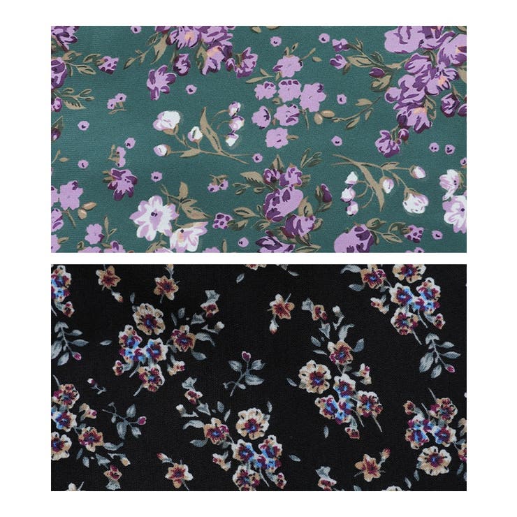 somari imaginationベロア切替花柄ティアードワンピース  | osharewalker | 詳細画像16 