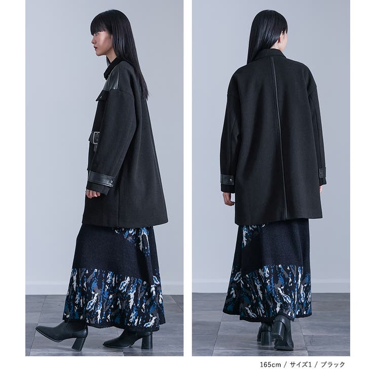 kOhAKU異素材切替バックルコート  | osharewalker | 詳細画像7 