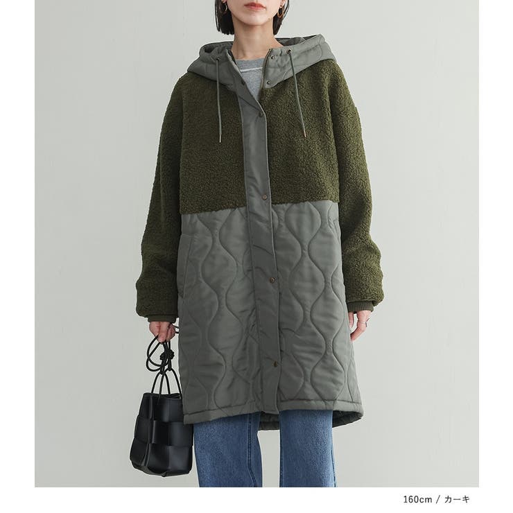 n'OrLABELボア切替キルティングミドルコート  | osharewalker | 詳細画像7 