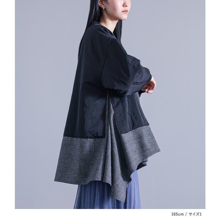 kOhAKUチェックフレア切替ブルゾン  | osharewalker | 詳細画像5 