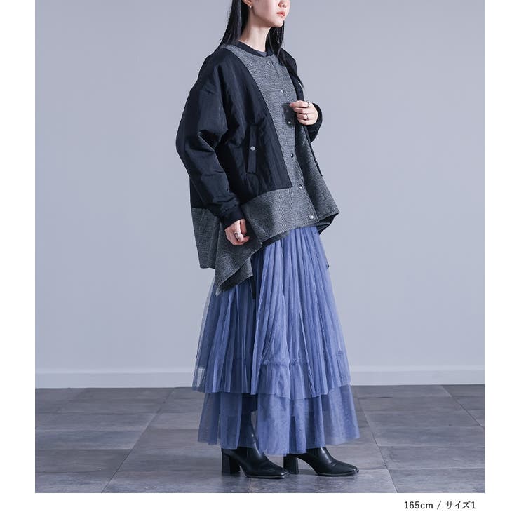 kOhAKUチェックフレア切替ブルゾン  | osharewalker | 詳細画像7 