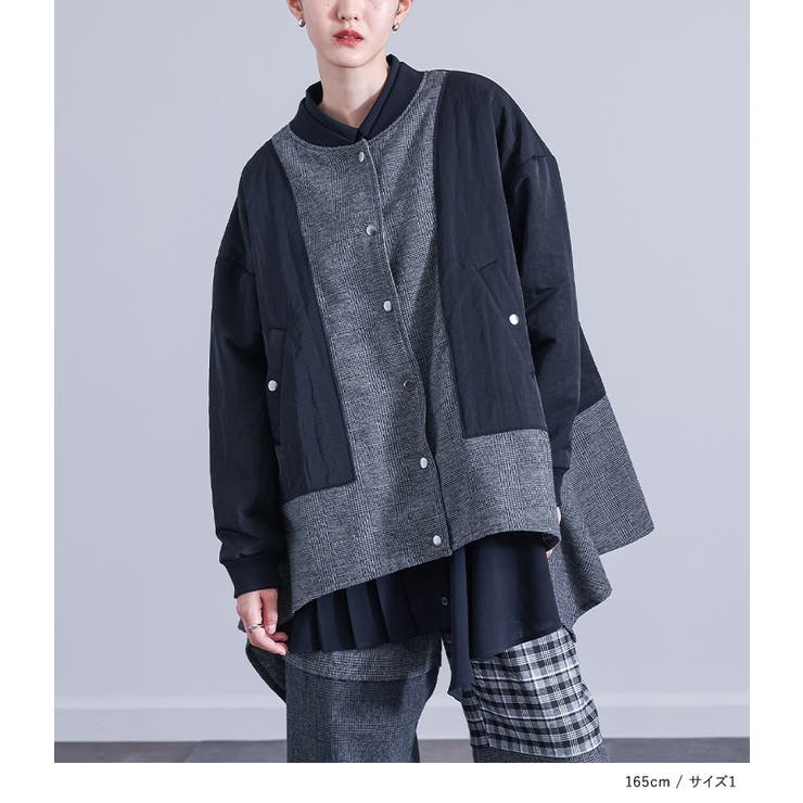 kOhAKUチェックフレア切替ブルゾン  | osharewalker | 詳細画像11 