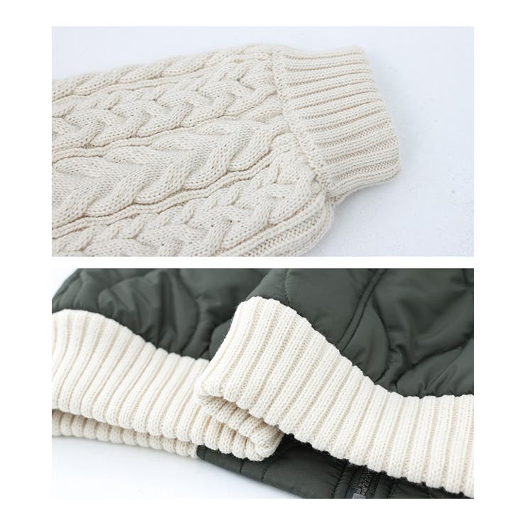 n'OrLABELキルティング×ケーブルニットドッキングブルゾン  | osharewalker | 詳細画像18 