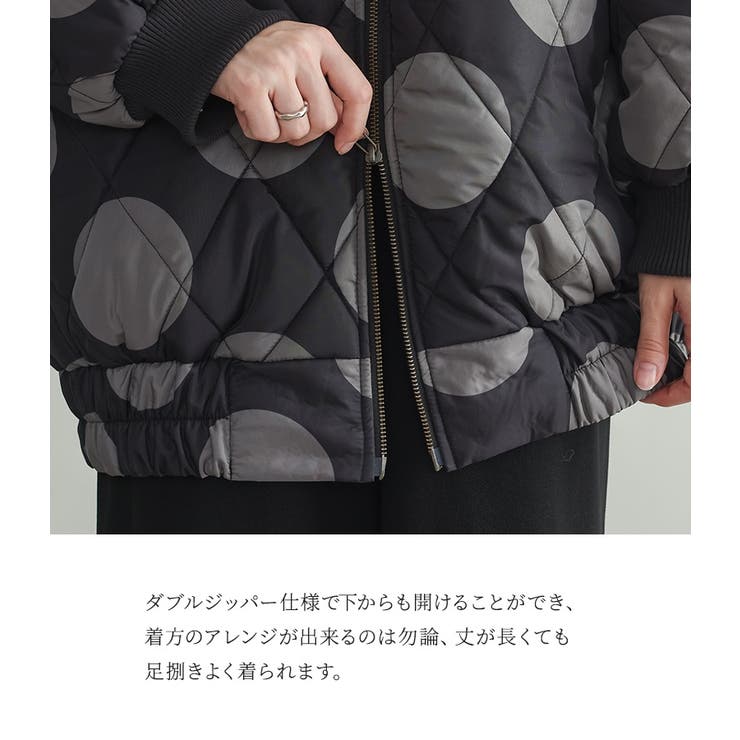 n'OrLABELドットプリントキルティングコートブルゾン  | osharewalker | 詳細画像7 