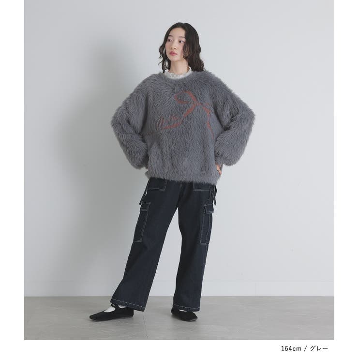 somari imagination2wayクルーネックロゴカーディガン | osharewalker | 詳細画像6 