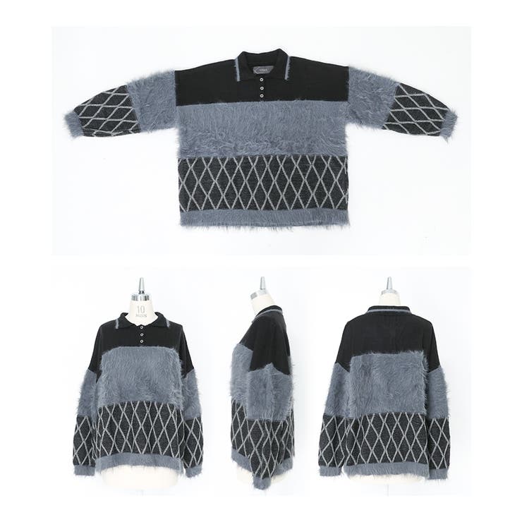 kOhAKUシャギー切替ポロニット  | osharewalker | 詳細画像16 