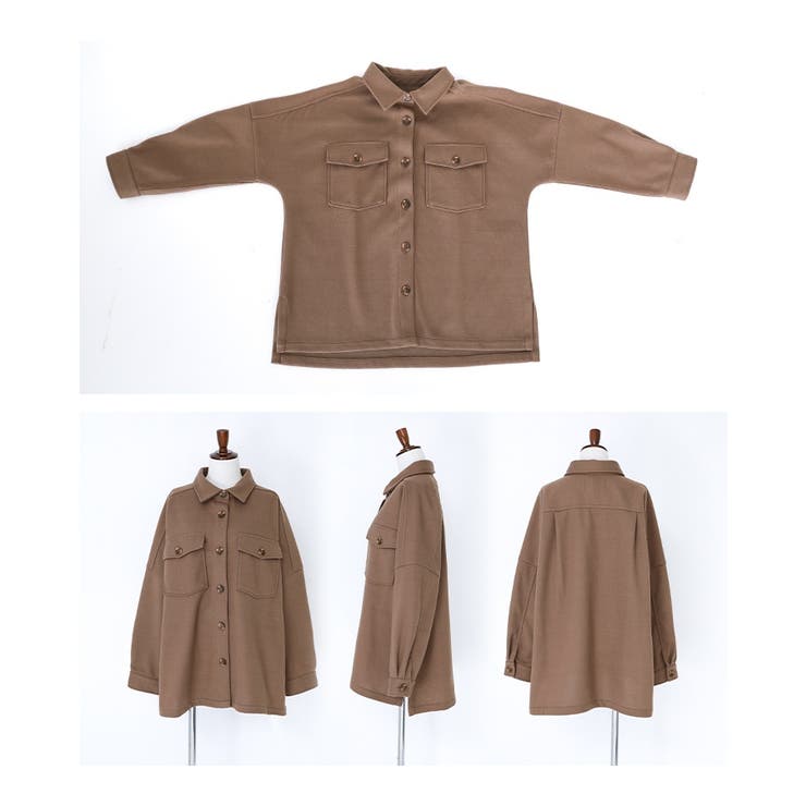 n'OrLABELフェイクメルトンオーバーシャツ | osharewalker | 詳細画像18 