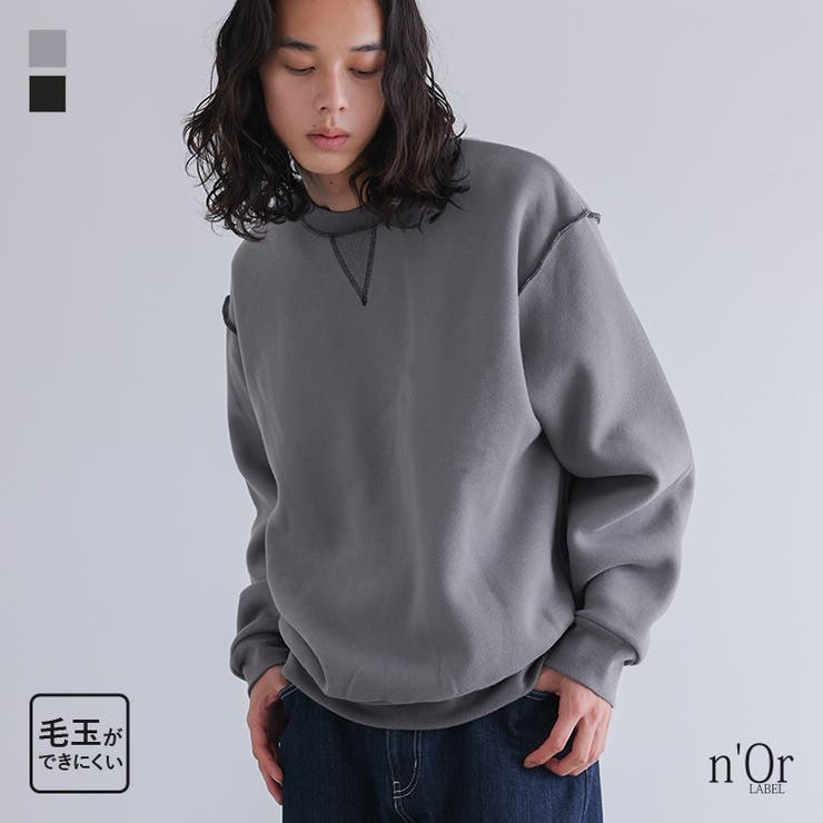 n'OrLABEL裏起毛配色ステッチプルオーバー  | osharewalker【MEN】 | 詳細画像1 