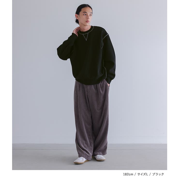 n'OrLABEL裏起毛配色ステッチプルオーバー  | osharewalker【MEN】 | 詳細画像8 